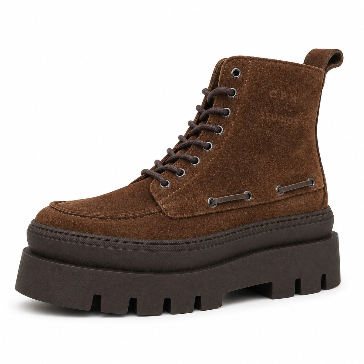 copenhagen woman lace-up boot cph697 suede chocolate CPH697 copenhagen