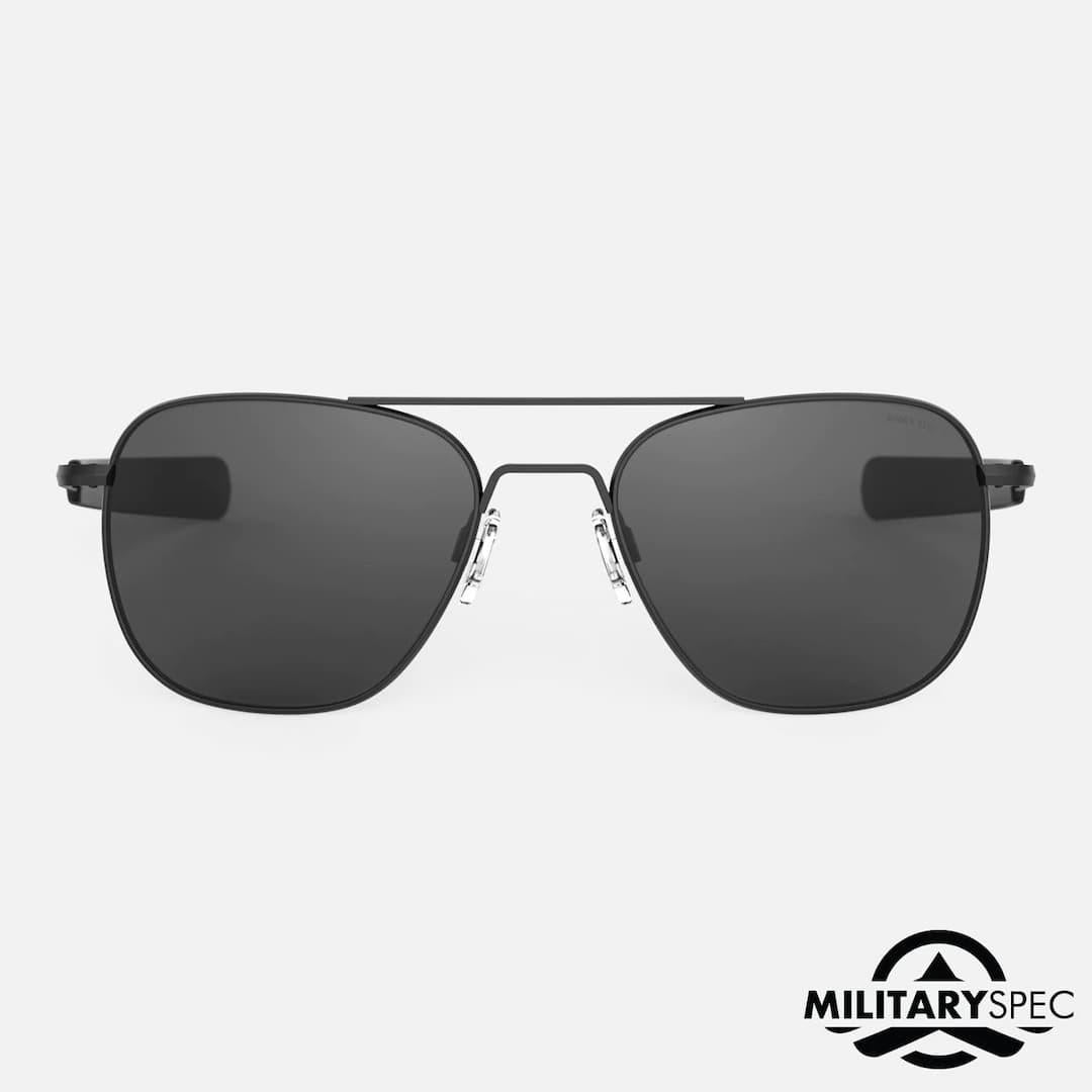 AVIATOR 55mm Matte Black Skytech Glass polarized A FRPE24-AF321 -BIANCO RANDOLPH