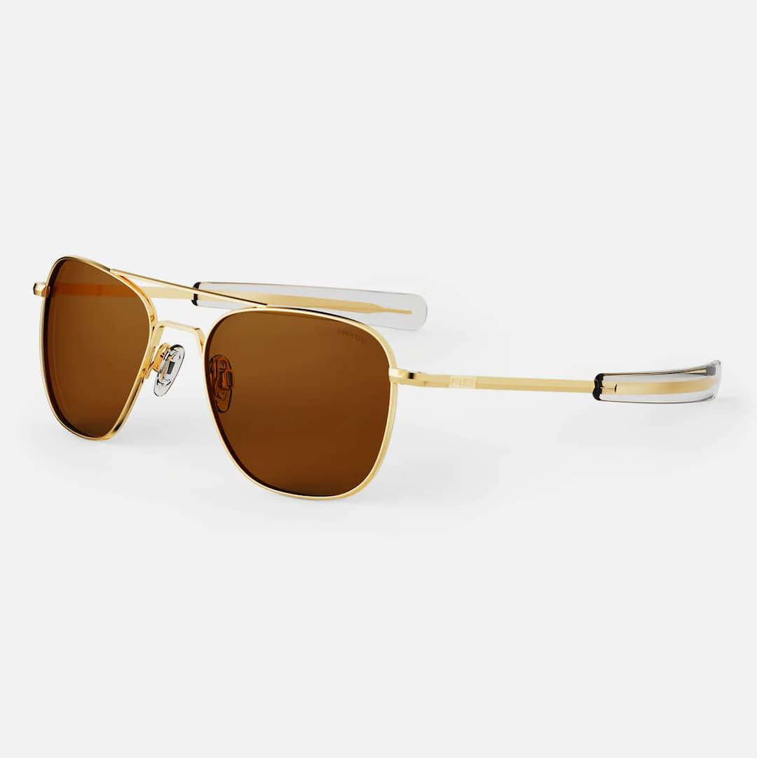 AVIATOR 55mm 23K Gold Skytech Polarized American T FRPE24-AF057 -BIANCO RANDOLPH