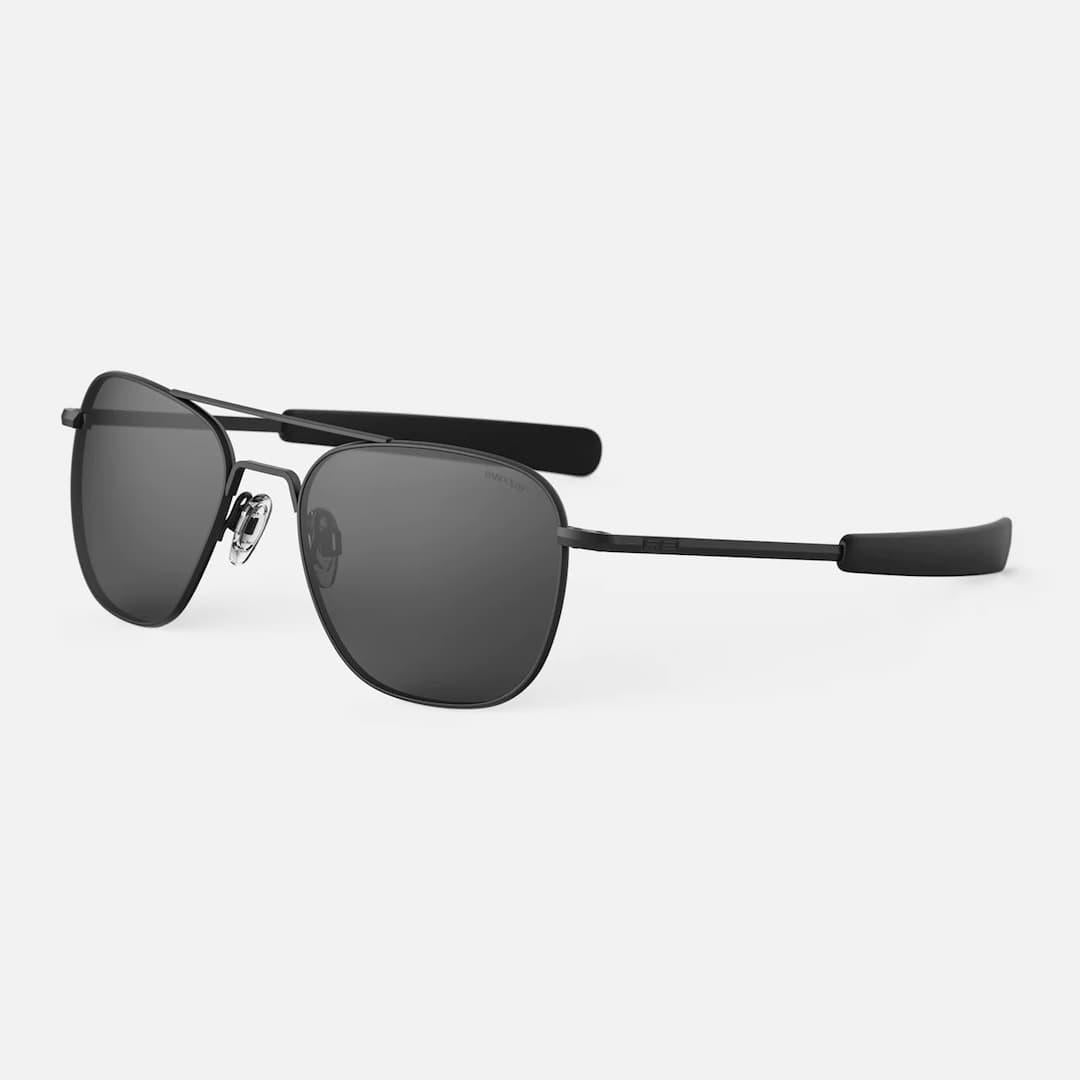 AVIATOR 55mm Matte Black Skytech Glass polarized A FRPE24-AF321 -BIANCO RANDOLPH